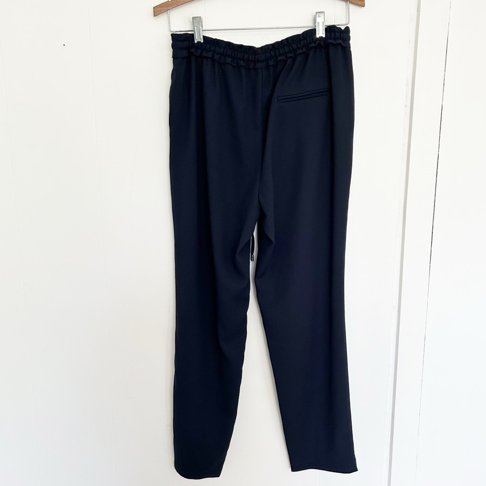 Zara Basic Navy Blue Drawstring Elastic Waist Slacks Pants Size Medium - Picture 3 of 6